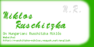 miklos ruschitzka business card